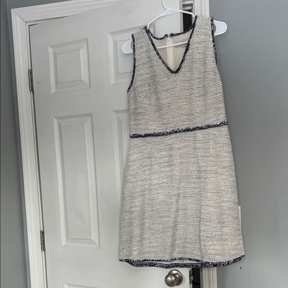 LOFT Cream and Black Tweed Mini Dress